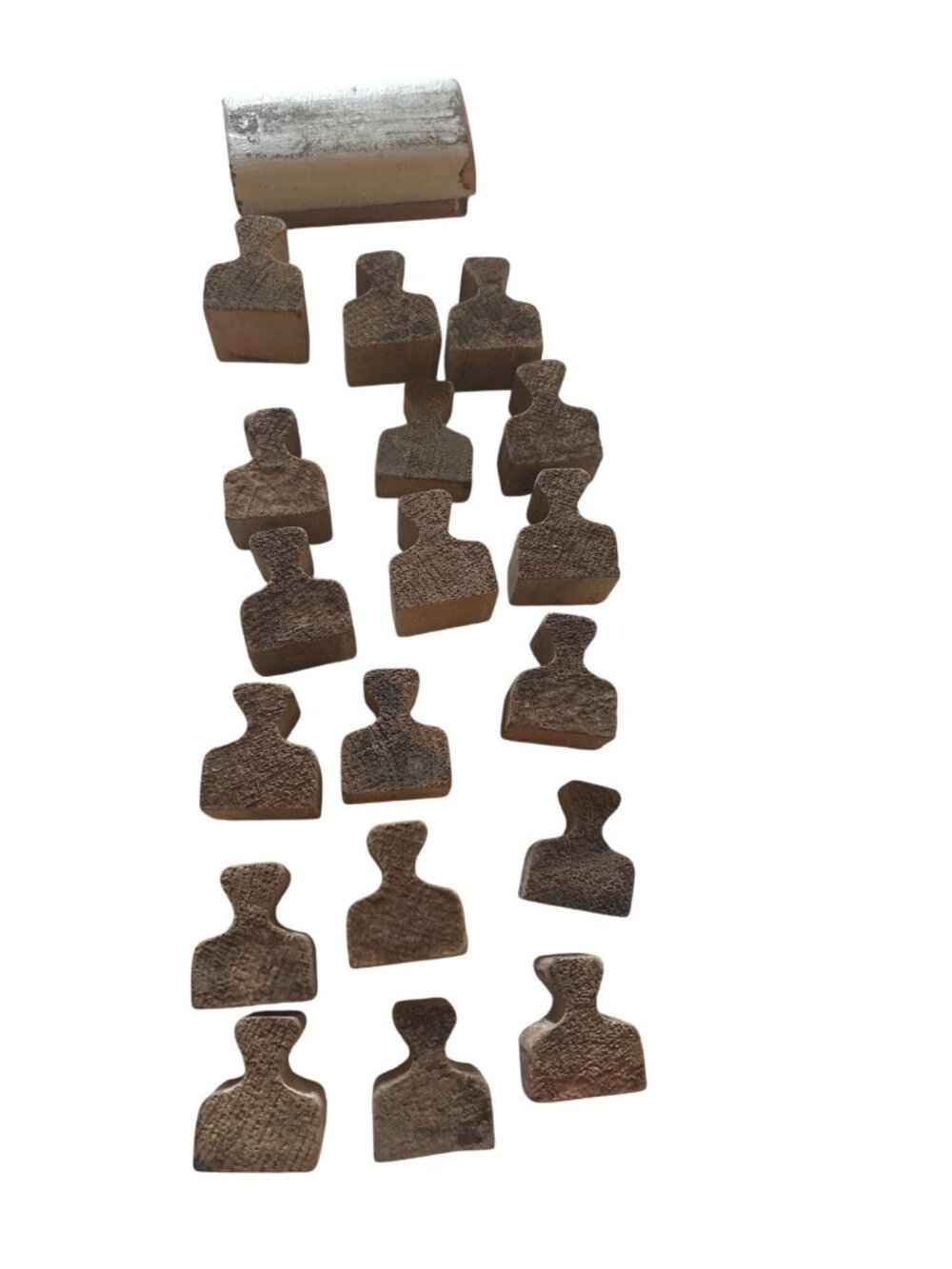 Vintage Wooden Printing Blocks Set Of 18 Letterpress Blank Stamps
